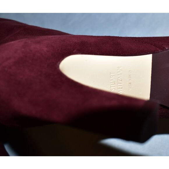B20 NEW STUART WEITZMAN Charlie Caberne Red Suede Knee Boot Shoes Sz 5.5 M $798 - Picture 10 of 11